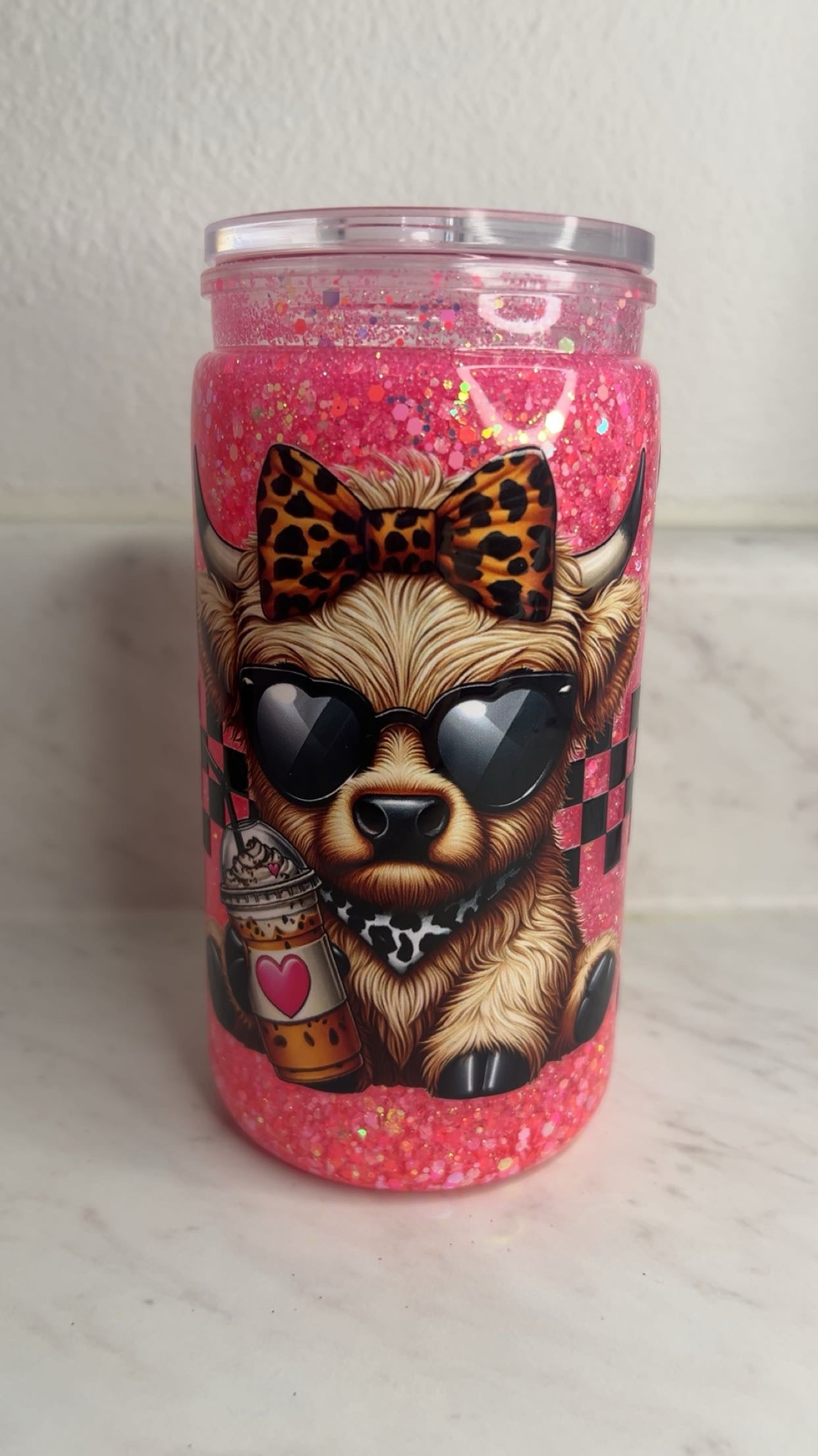 Pink Rodeo Babe | 16oz Quick Glitter Tumbler | Handmade Cup