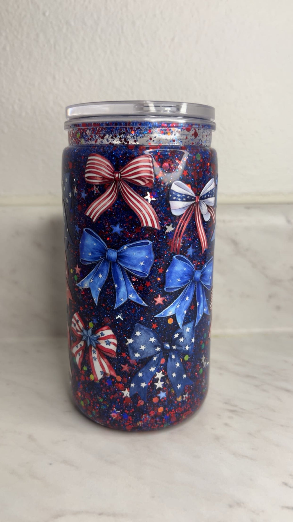 Stars, Stripes & Bows ✨🇺🇸 | 16oz Glitter Tumbler