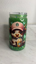Mint Moocha | 16oz Quick Glitter Tumbler | Highland Cow Cup