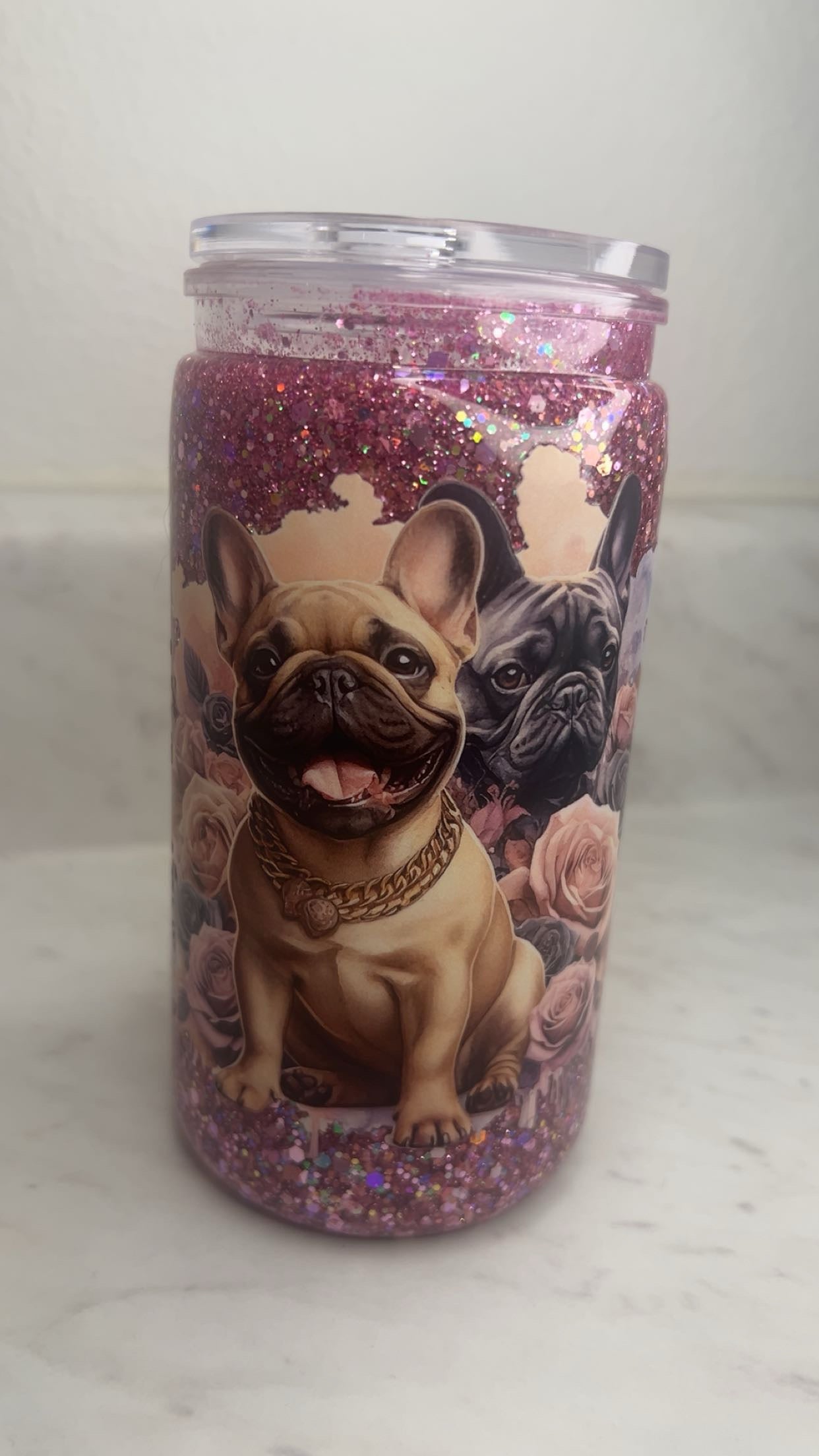 Frenchie Princess ✨🐾 | 16oz Glitter Tumbler