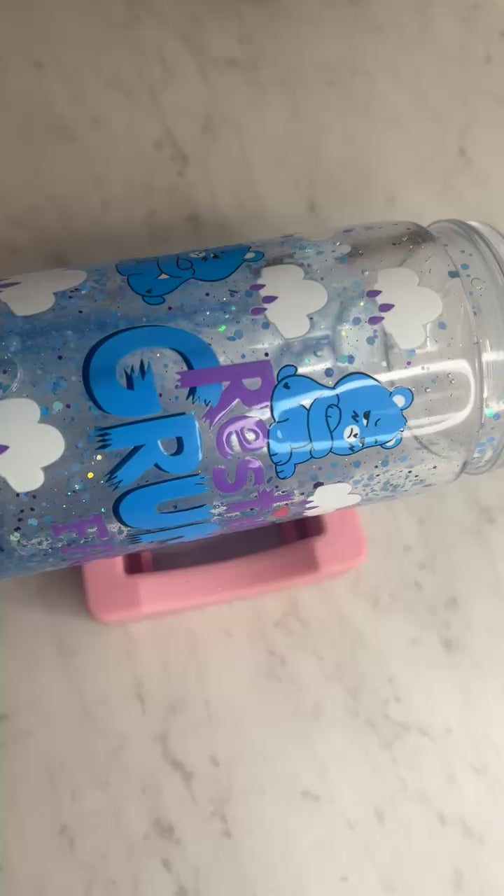 ☔️ Moody Bear Glitter Cup | 16oz Snow Globe