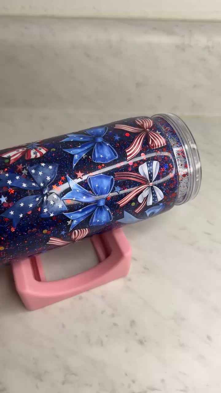 Stars, Stripes & Bows ✨🇺🇸 | 16oz Glitter Tumbler
