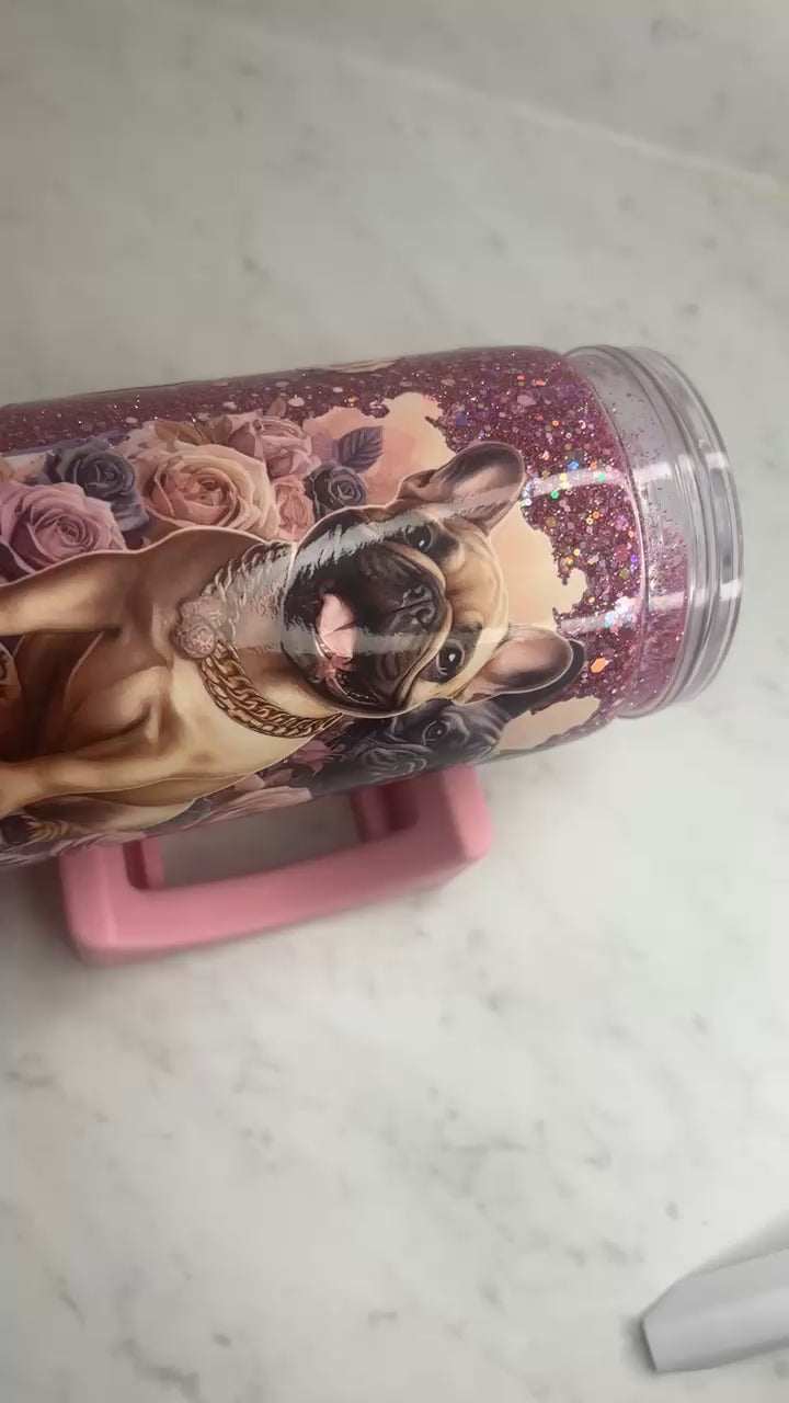 Frenchie Princess ✨🐾 | 16oz Glitter Tumbler