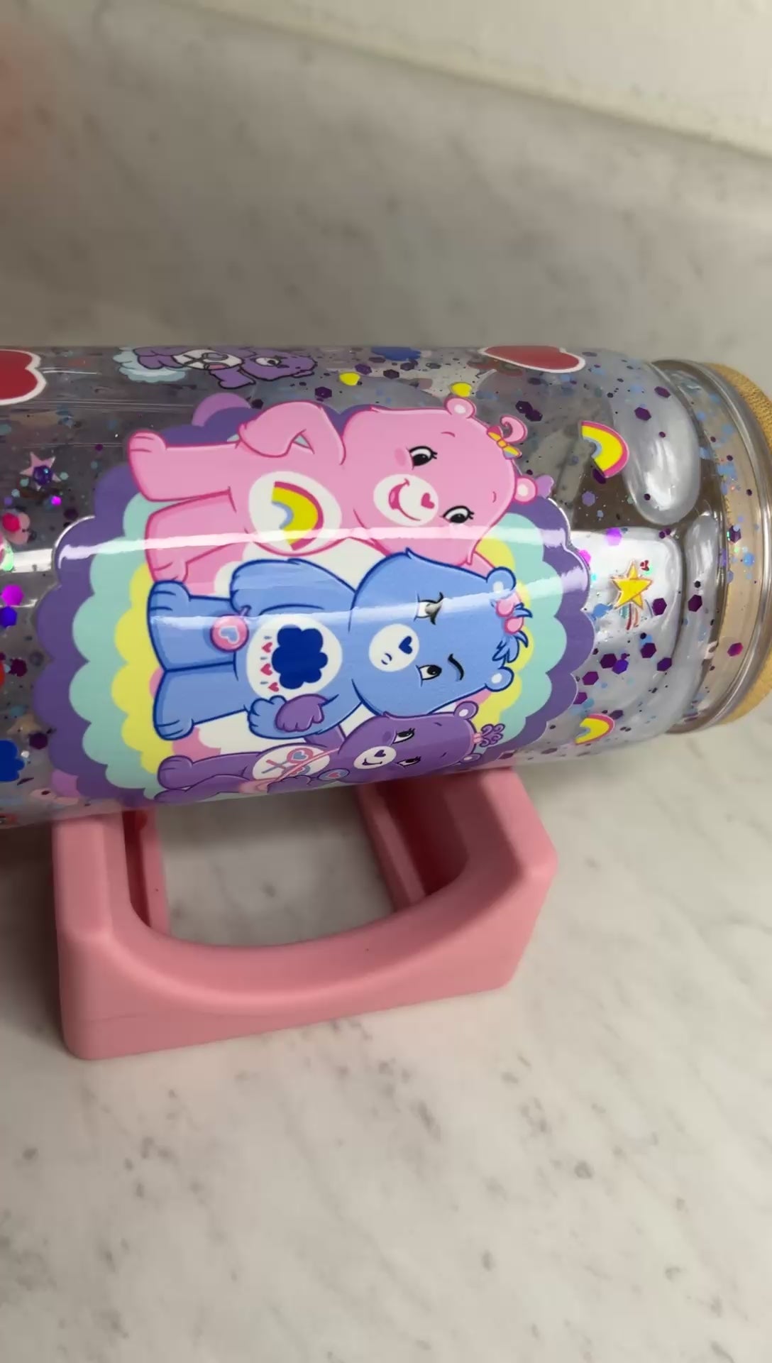 ☁️ Rainbow Dreams Glitter Cup | 16oz Snow Globe