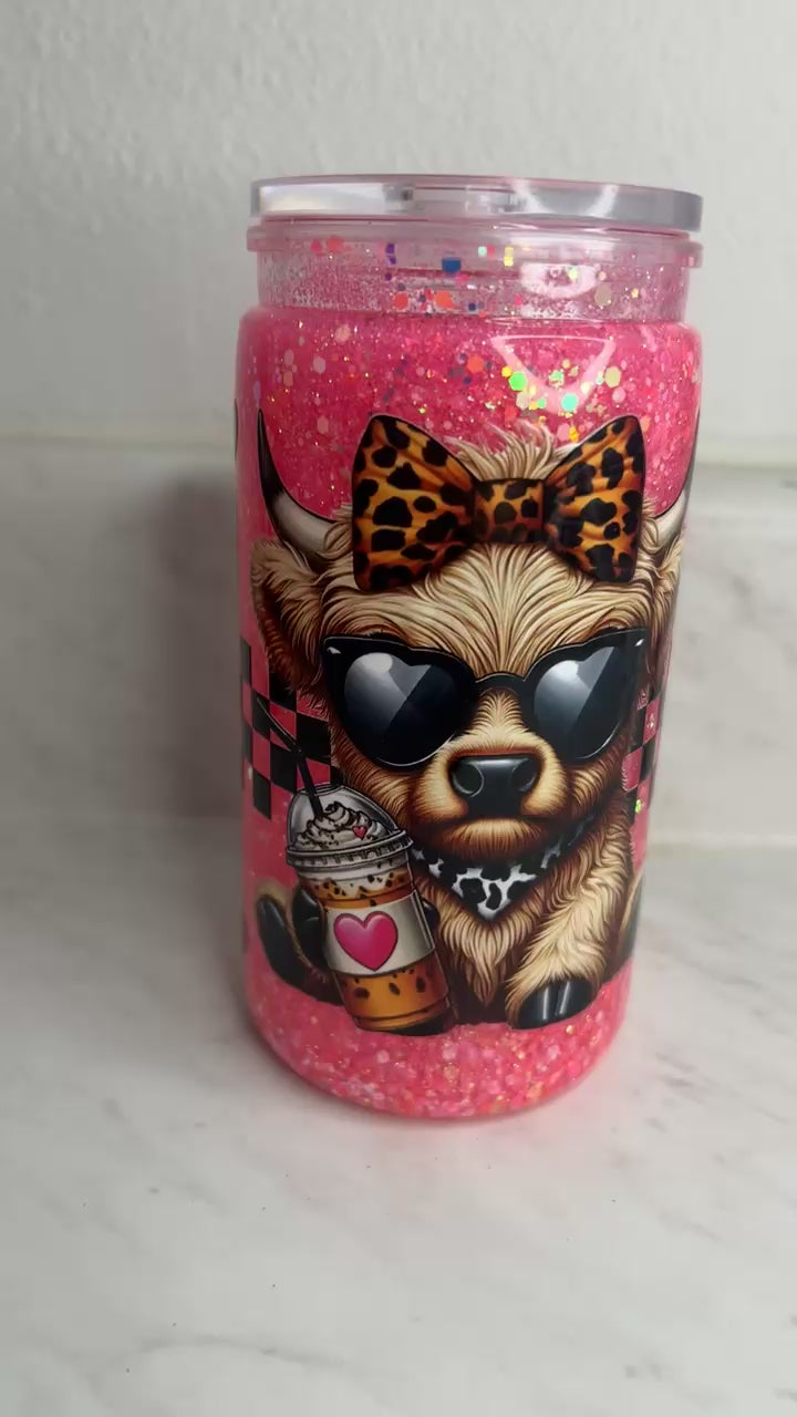 Pink Rodeo Babe | 16oz Quick Glitter Tumbler | Handmade Cup