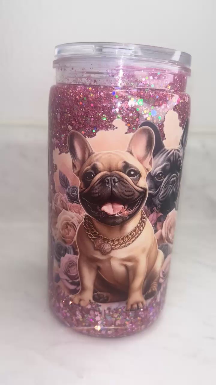 Frenchie Princess ✨🐾 | 16oz Glitter Tumbler