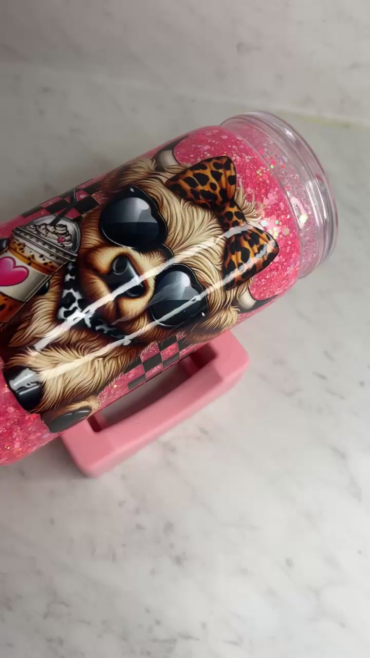 Pink Rodeo Babe | 16oz Quick Glitter Tumbler | Handmade Cup